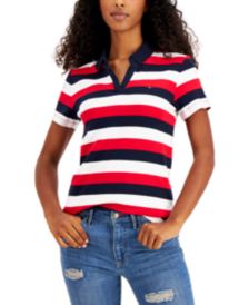 Striped Cotton Polo Top