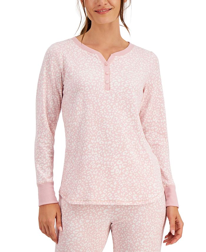 Charter Club Thermal Fleece Printed Pajama Set, Created for Macy's