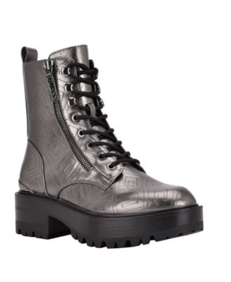 Brown Guess Combat Boots For Men GUESS Women's Juel Low Heel Lace