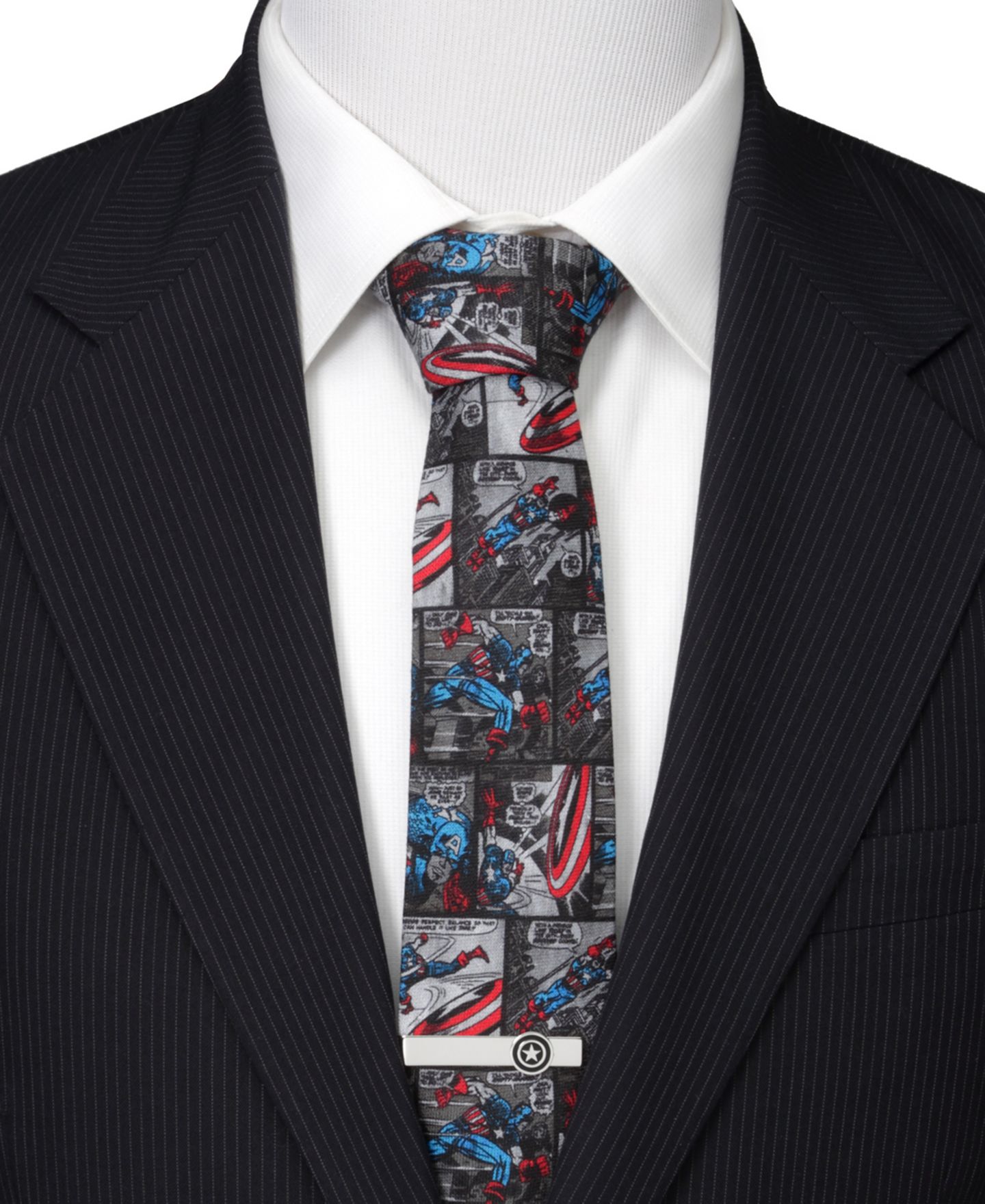 Мужские галстуки Marvel Captain America Comic Tie — фото 5