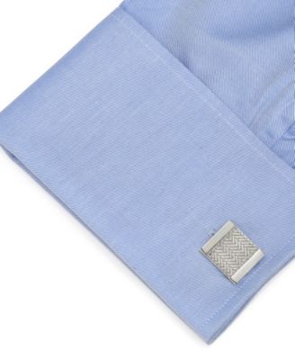Men's Silver Herringbone Cufflinks