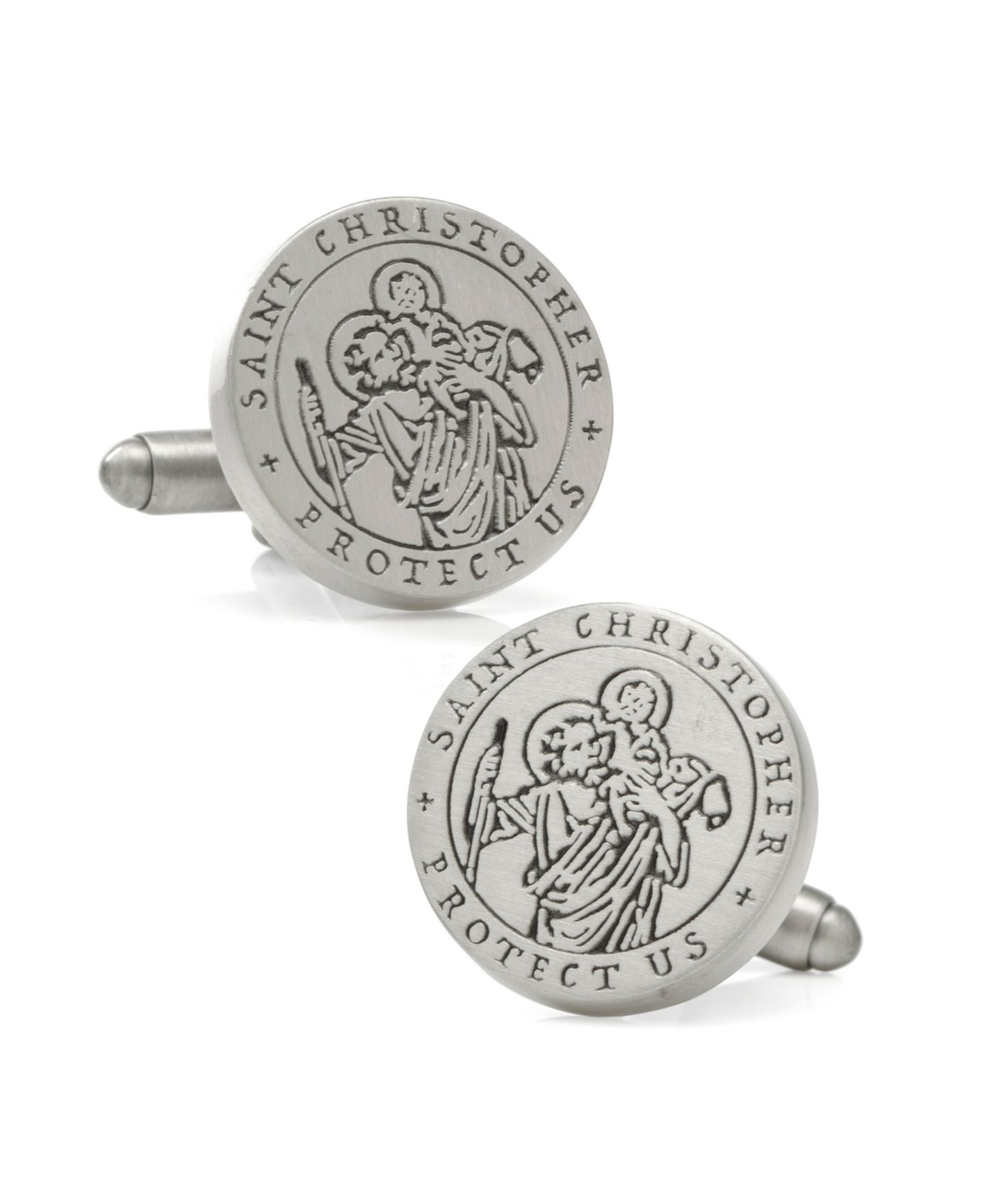 Мужские запонки Ox & Bull Trading Co. St. Christopher Amulet Cufflinks — фото 1