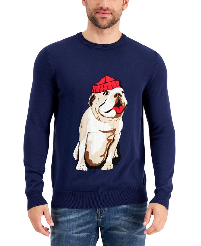 Club Room Men's Whimsical Dog Sweater, Created for Macy's - Macy's