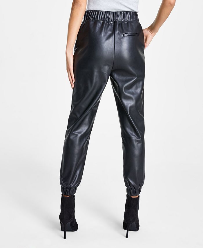 INC International Concepts Petite FauxLeather Jogger Pants, Created for Macy's & Reviews