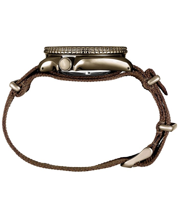 Seiko Men's Automatic 5 Sports Brown Nylon Strap Watch 43mm Macy's