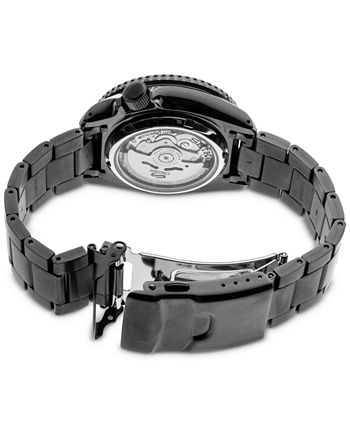 Seiko Men's Automatic 5 Sports Black Ion Finished Bracelet Watch 43mm ...