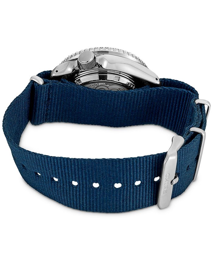 Seiko Men's Automatic 5 Sports Blue Nylon Strap Watch 43mm Macy's