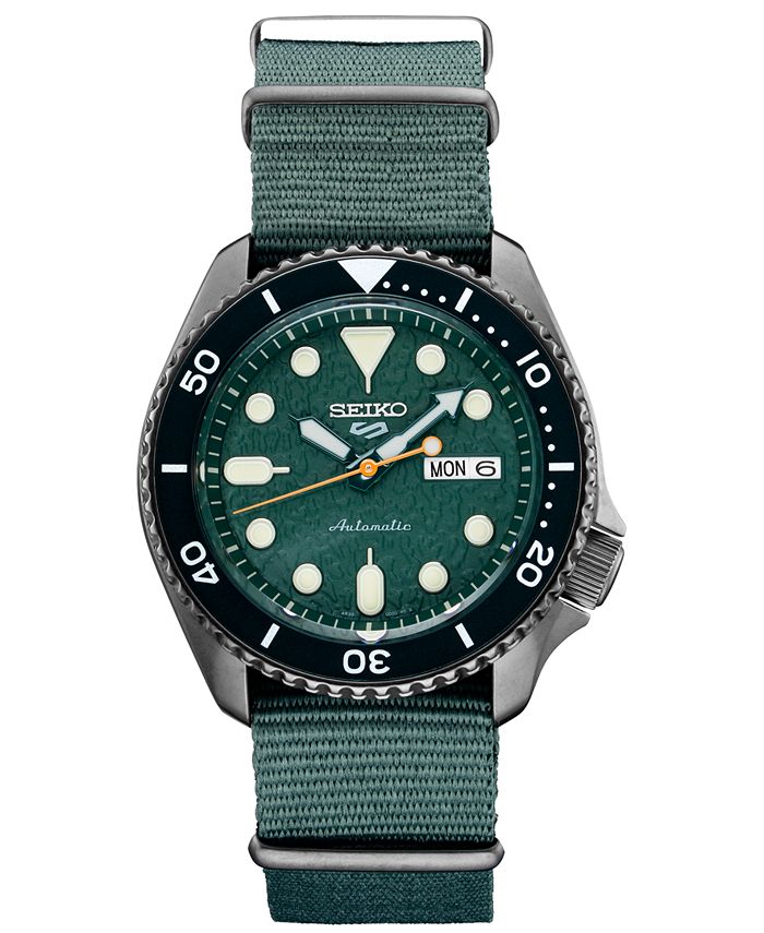 Seiko Men's Automatic 5 Sports Green Nylon Strap Watch 43mm & Reviews - All  Watches - Jewelry & Watches - Macy's