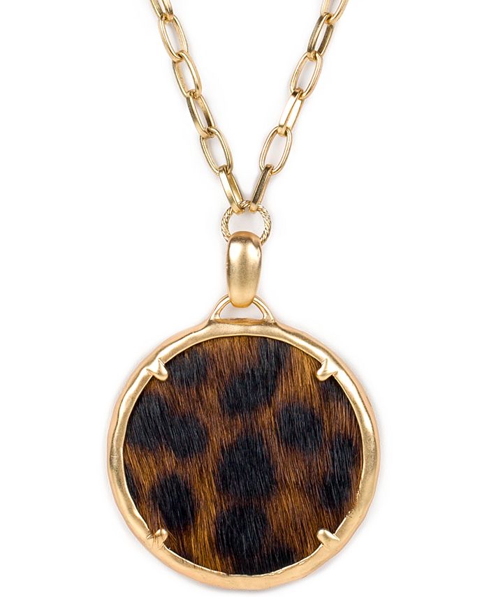 Leopard print pendant necklace hot sale