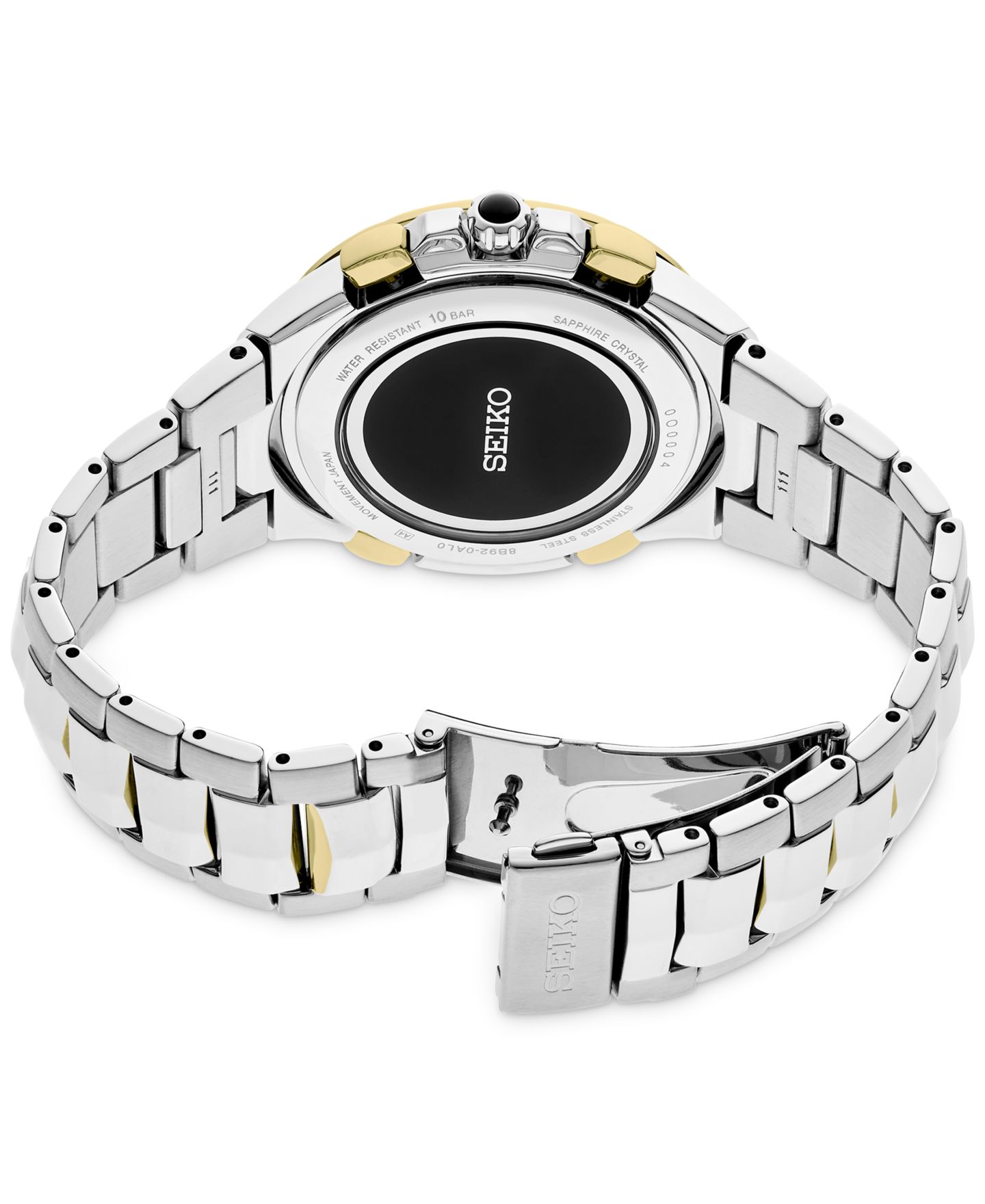 Мужские часы Seiko Chronograph Solar Coutura Radio Sync Two-Tone Stainless Steel Bracelet Watch 45mm — фото 3