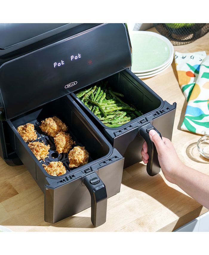 Bella 8Qt. DualBasket Dual Zone Touchscreen Air Fryer 1700W Macy's