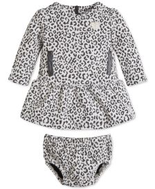 Baby Girls Animal-Pattern Knit Jacquard Dress & Diaper Cover