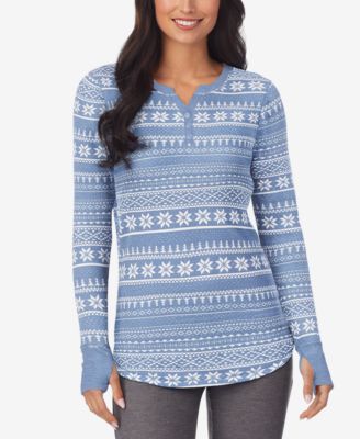 Cuddl Duds - Petite Stretch Thermal Henley Top