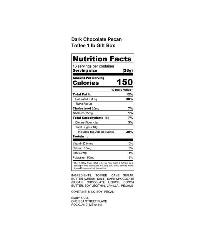 Bixby Chocolate Dark Chocolate Pecan Toffee Gift Box, 1 lb Macy's