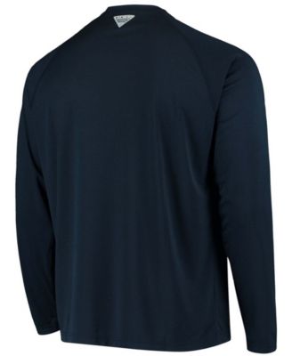 Men's PFG Navy West Virginia Mountaineers Terminal Tackle Omni-Shade Long Sleeve T-shirt