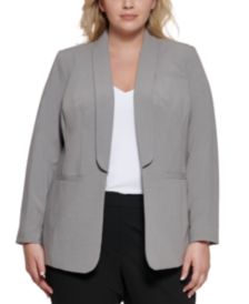 Shawl-Collar Open-Front Jacket