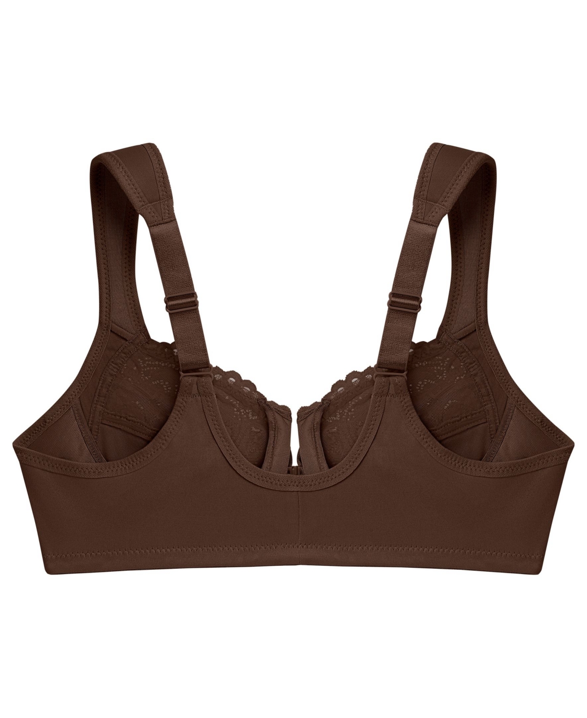 Glamorise Women's Full Figure Plus Size Wonderwire Front Close Bra 1245 In Mocha