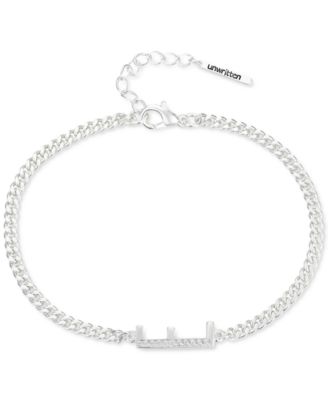 Photo 1 of Unwritten Cubic Zirconia Initial Link Bracelet in Silver Plate