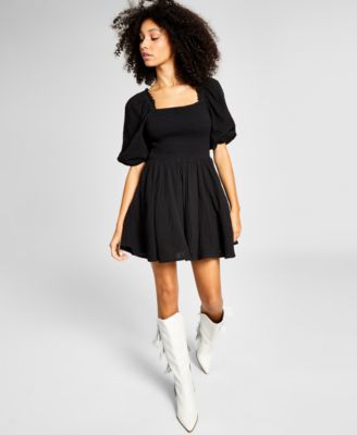 black smocked dress womens