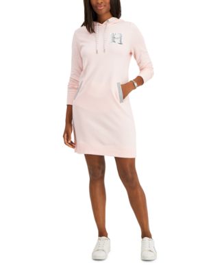 Tommy Hilfiger Sequined Long Sleeve Hoodie Dress - Macy's