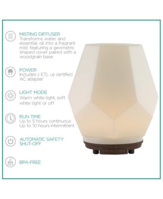 SpaRoom CrystalAir Glass Ultrasonic Essential Oil Aromatherapy Diffuser