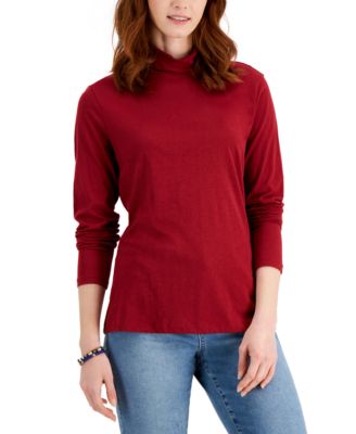 Style & Co - Cotton Solid Print Turtleneck Top