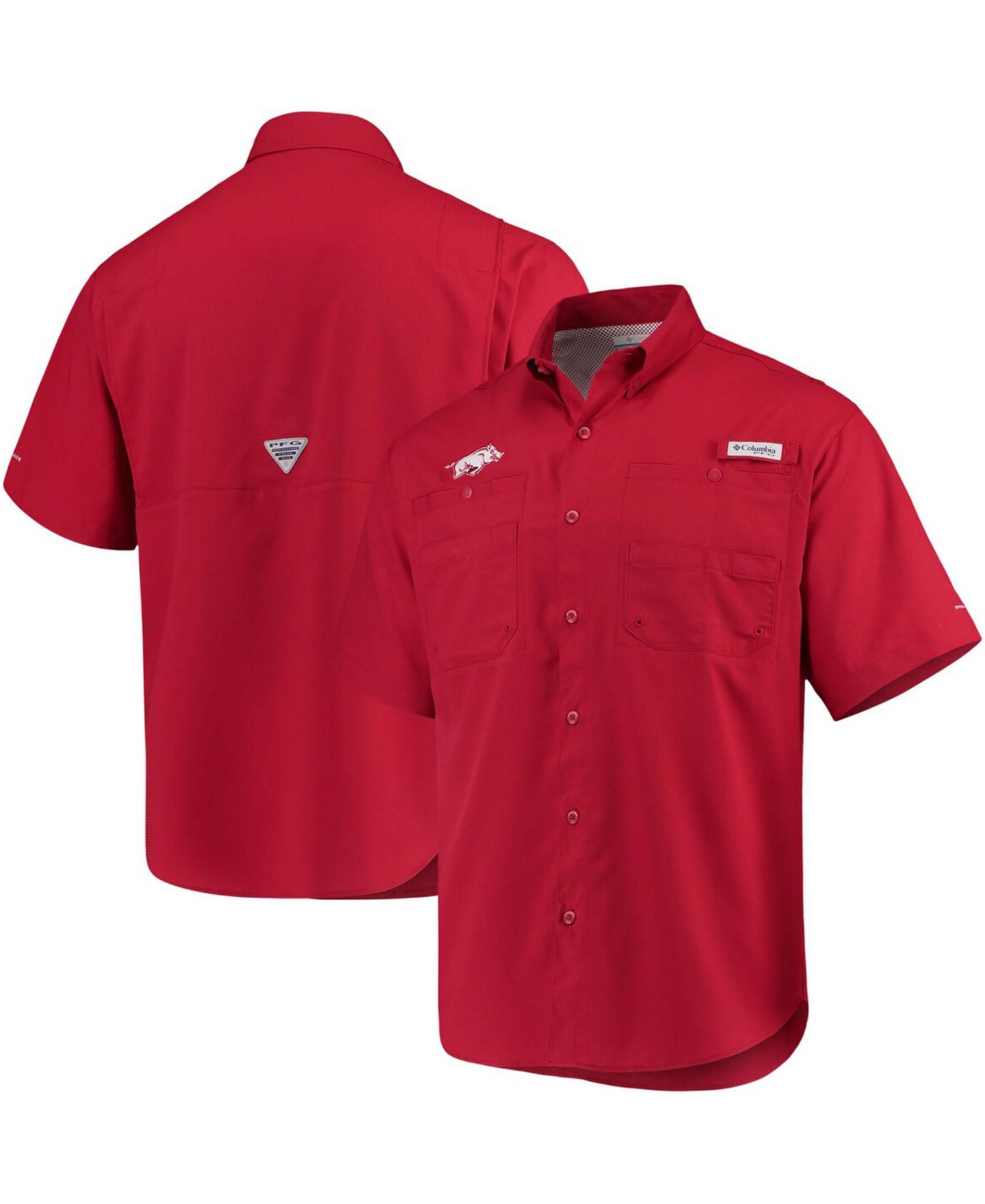 Мужская рубашка Columbia Cardinal Arkansas Razorbacks PFG Tamiami — фото 1