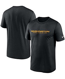 Men's Black Washington Football Team Logo Essential Legend Team Performance T-Shirt