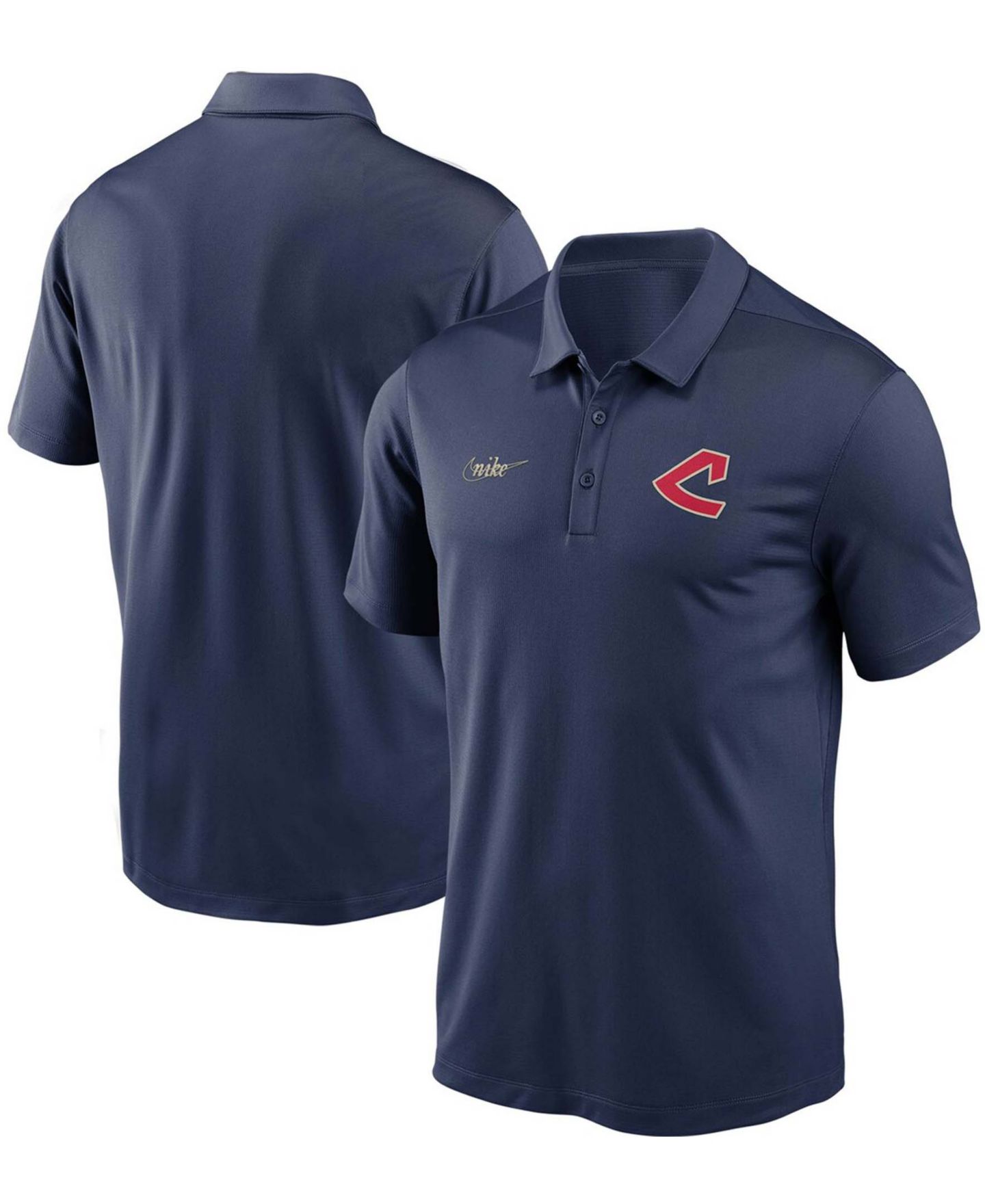 Мужское поло Nike Navy Cleveland Indians Cooperstown Collection Logo Franchise Performance Polo — фото 2