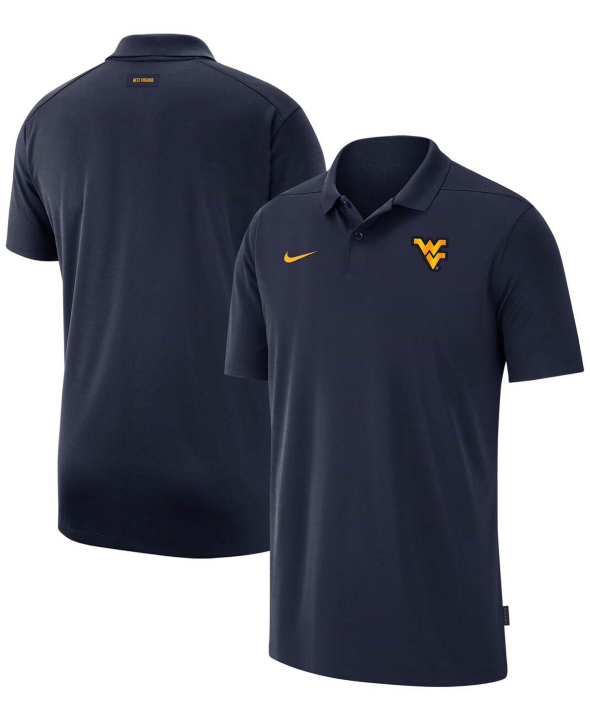 Men's Navy West Virginia Mountaineers 2021 Early Season Victory Coaches Performance Polo