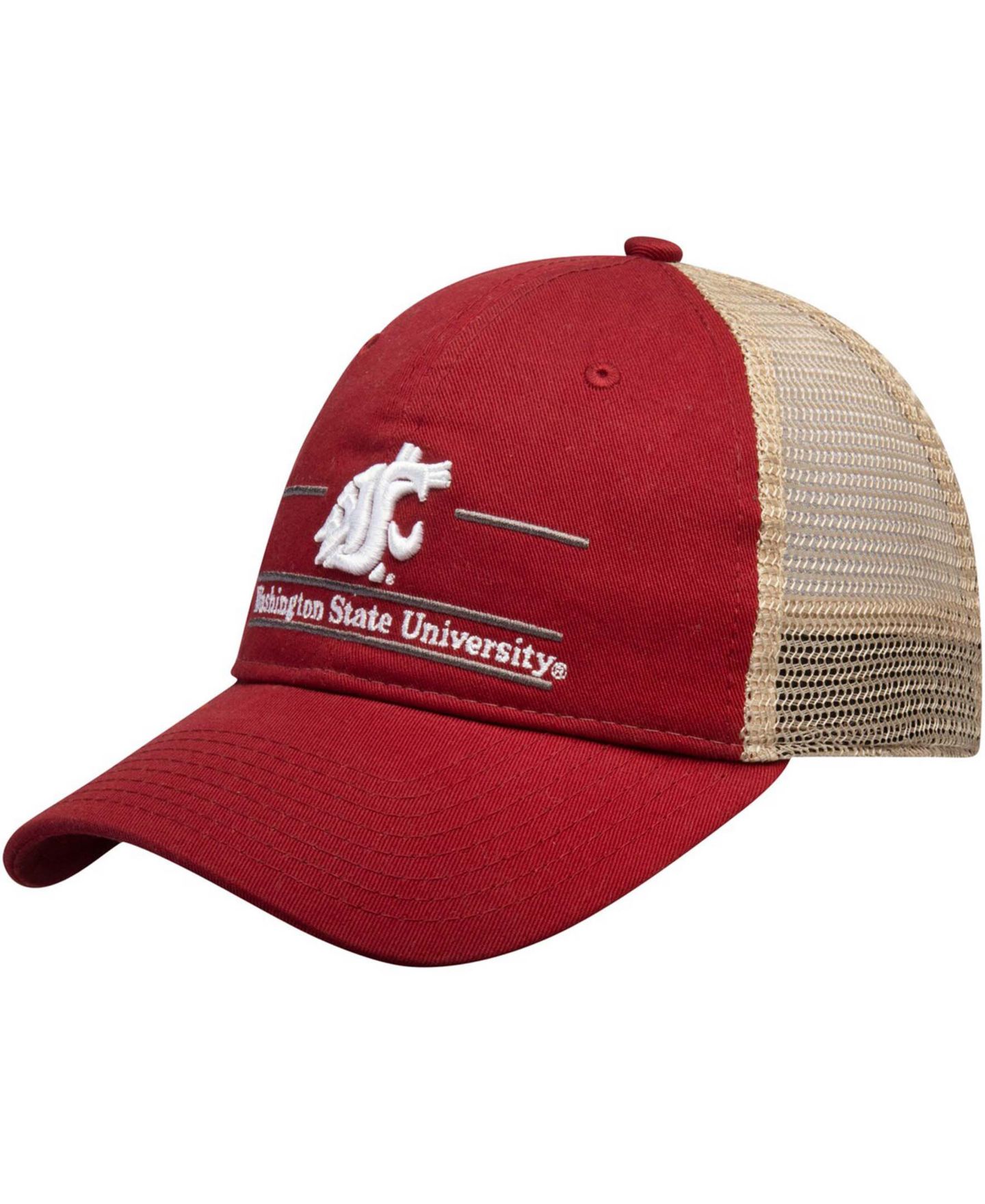 Мужская кепка Game Crimson Washington State Cougars Split Bar Trucker Adjustable Hat — фото 1