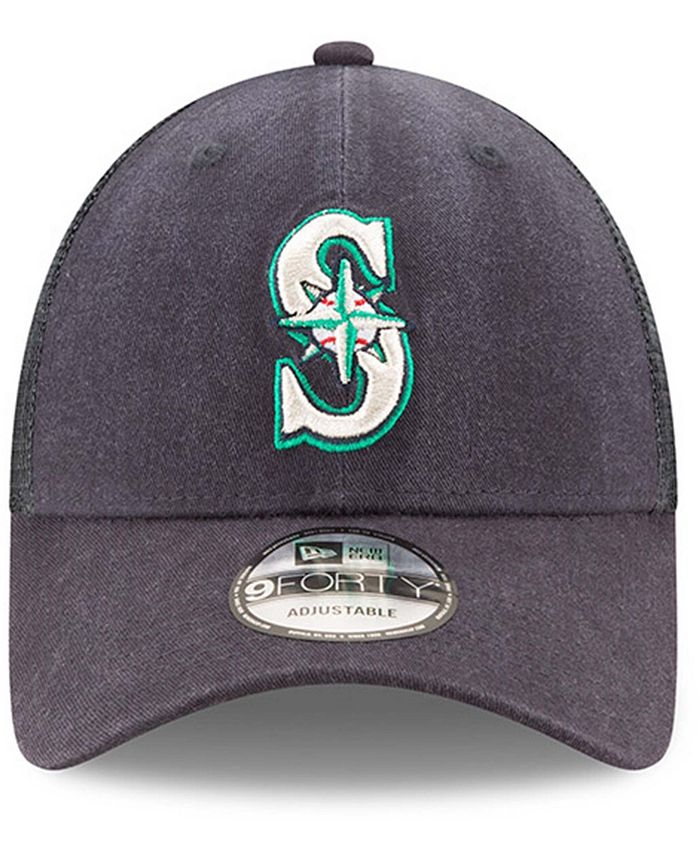 New Era Men's Navy Seattle Mariners Trucker 9FORTY Adjustable Snapback