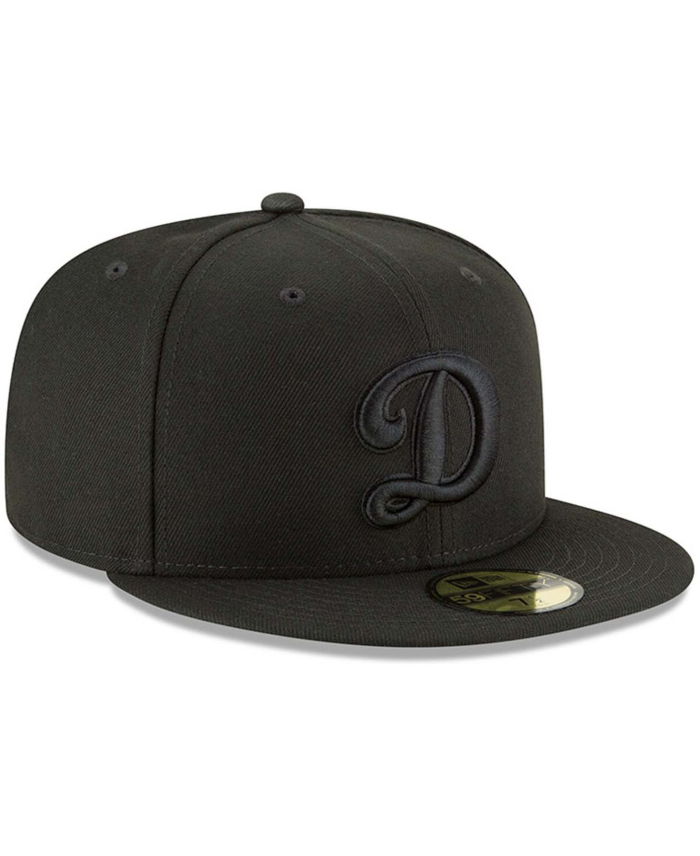 Мужская кепка New Era Black Los Angeles Dodgers Secondary Logo Basic 59FIFTY Fitted Hat — фото 3
