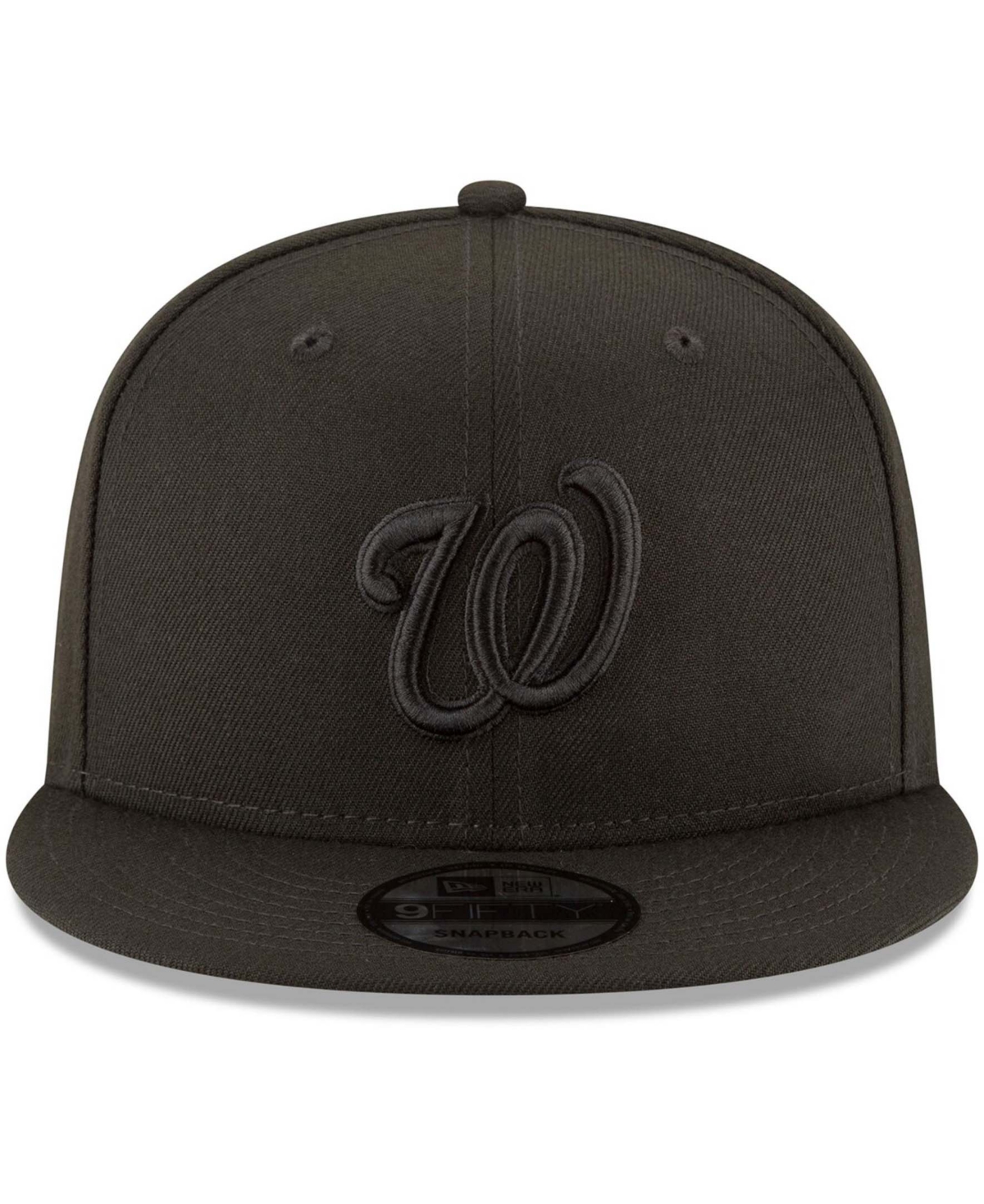 Men's Black Washington Nationals Black on Black 9FIFTY Team Snapback Adjustable Hat