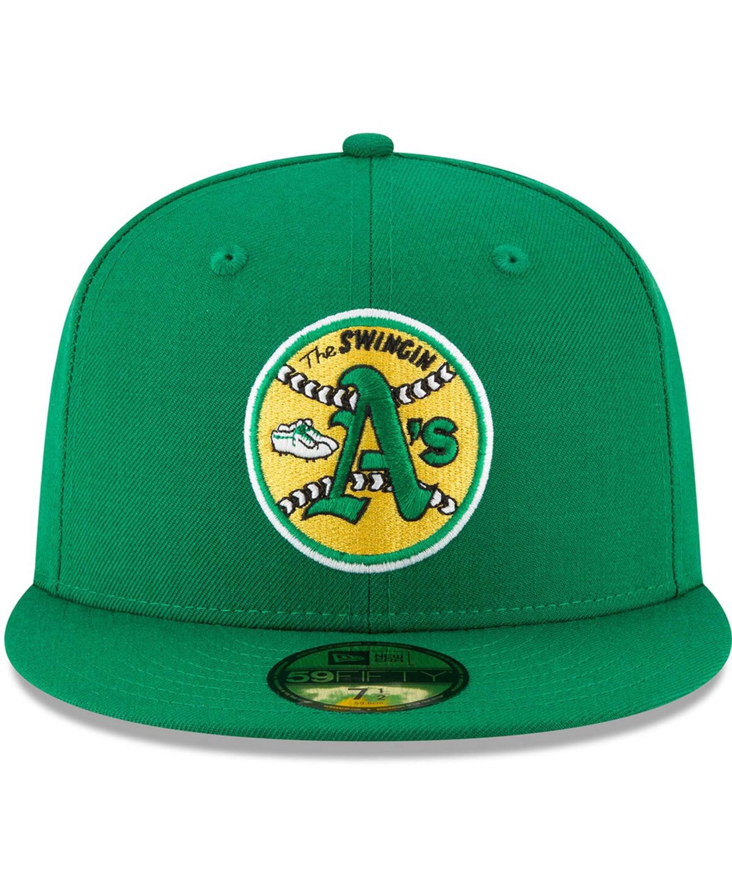 Мужская кепка New Era Green Oakland Athletics Cooperstown Collection Wool 59FIFTY Fitted Hat — фото 4