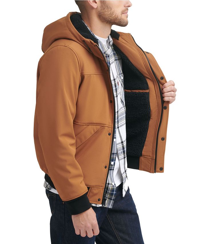 Levi's Men's Soft Shell Sherpa Lined Hooded Jacket & Reviews Coats