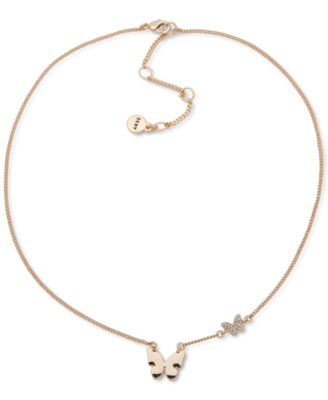 Gold-Tone Double Butterfly Pendant Necklace, 16