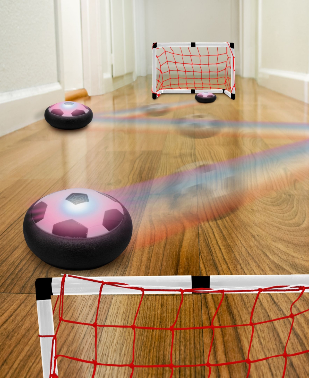 Series Hover Air Led Soccer Game with Hover Disc Floats - Black