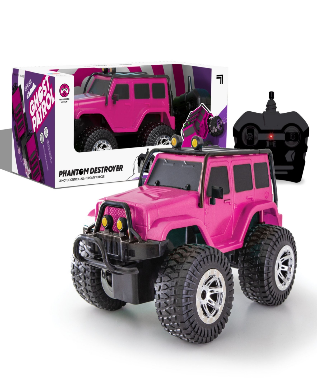 Sharper Image Kids' Remote Control All-terrain Phantom Destroyer Toy Car, Set Of 2 In Pink