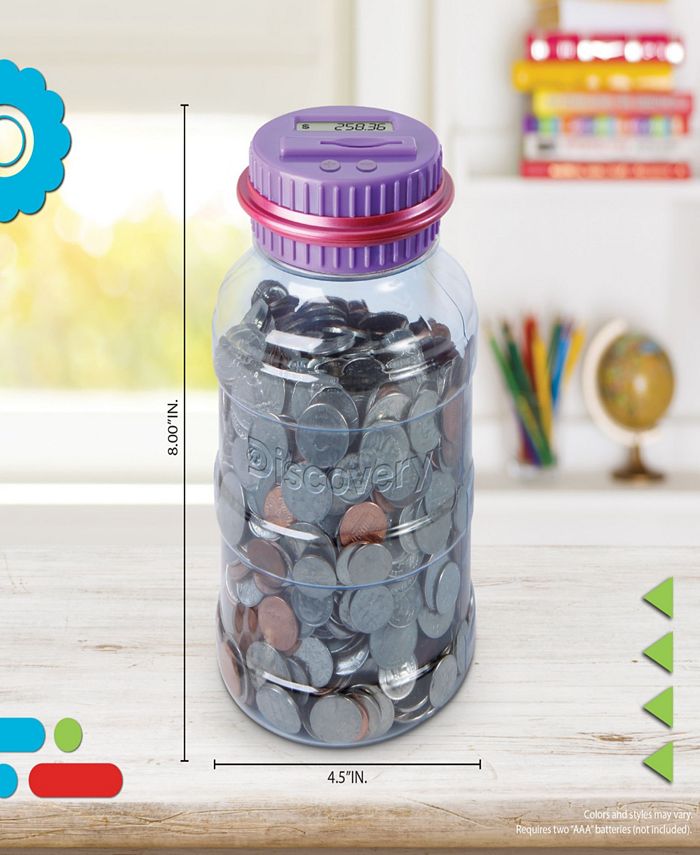 Discovery Kids Coin Counting Money Jar Electronic Bank Digital USA Coin Counter 