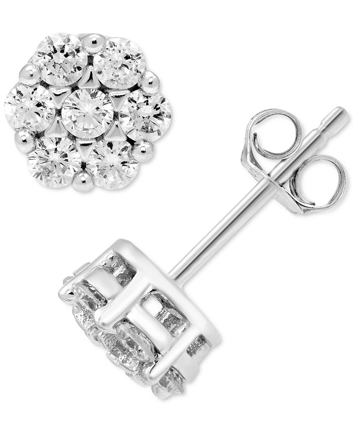 Diamond cluster stud earrings macys cheap