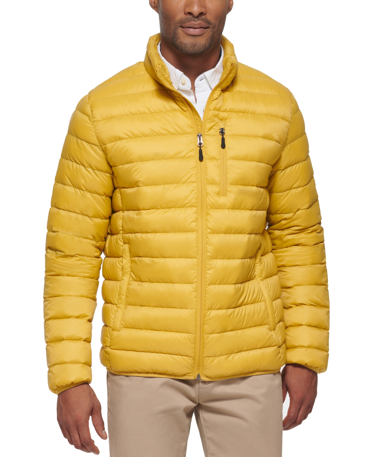 Men's Down Packable Quilted Puffer Jacket, Created for Macy's - Gold