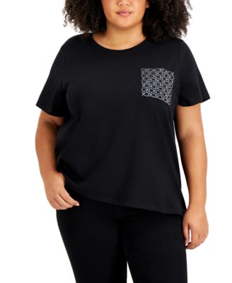 Calvin Klein - Plus Size Embellished Logo T-Shirt
