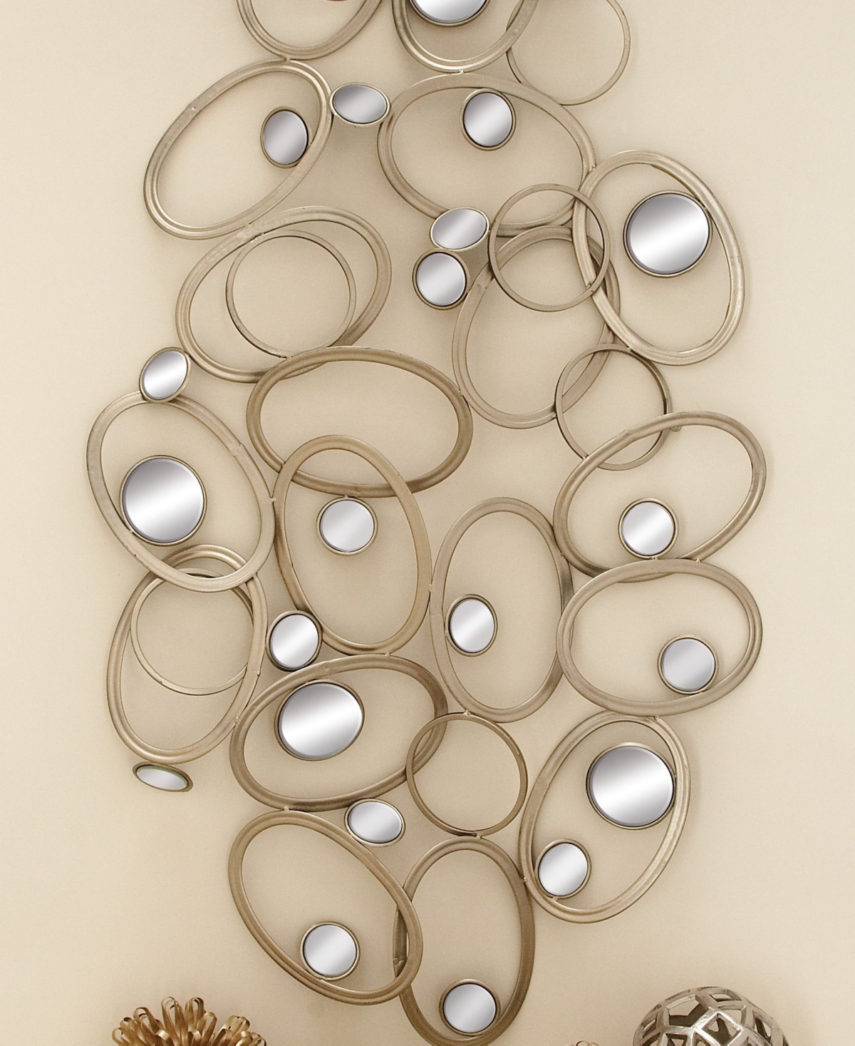 Glam Ornamental Metal Wall Decor - Silver-tone