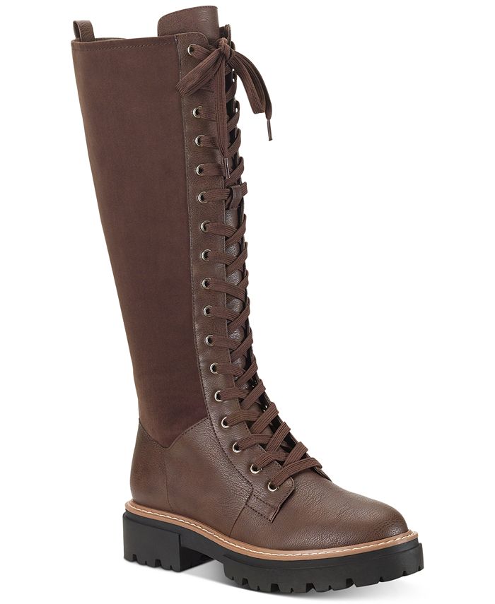 Sun + Stone Aylssaa Lace-Up Lug Sole Boots, Created for Macy's ...
