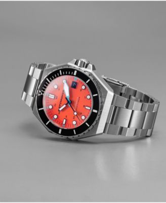 Men's Dumas Automatic Tangerine with Silver-Tone Solid Stainless Steel Bracelet Watch 44mm
