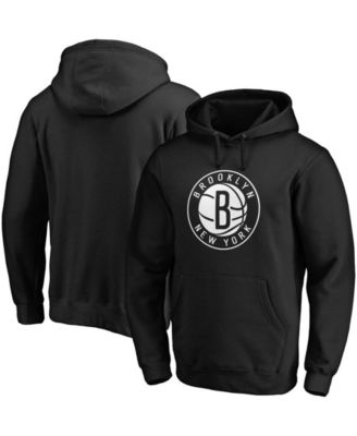 Men's Black Brooklyn Nets Primary Team Logo Pullover Hoodie