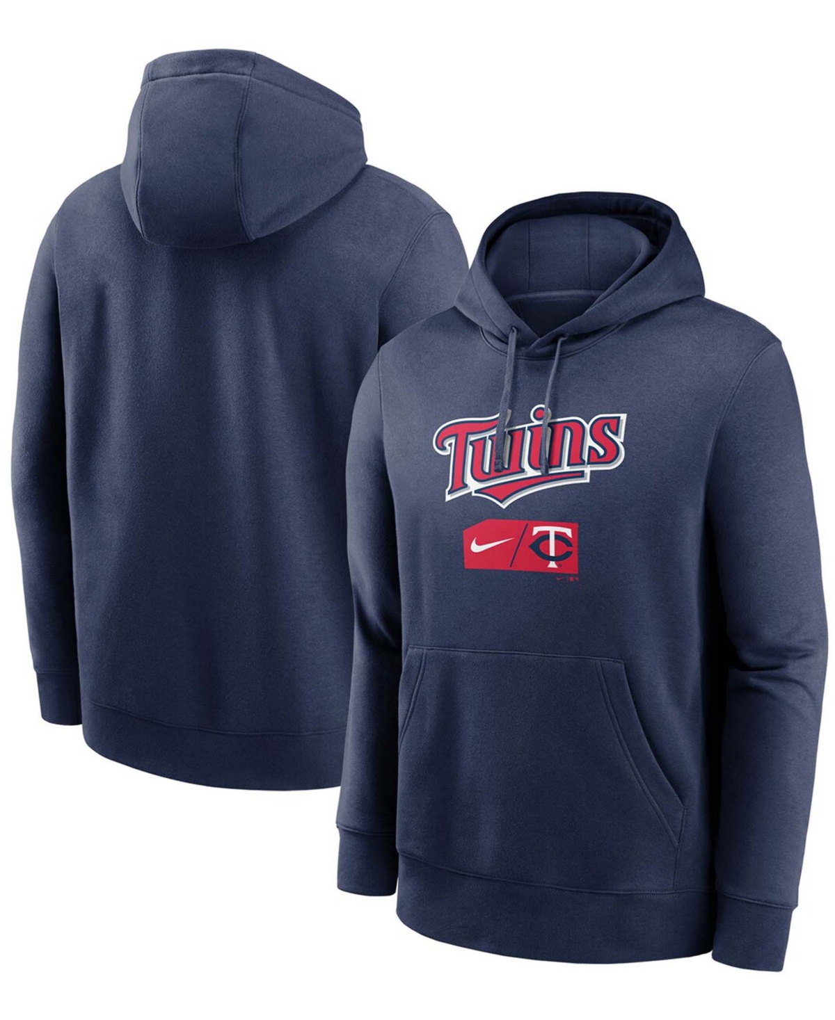 Men's Navy Minnesota Twins Team Lettering Club Pullover Hoodie