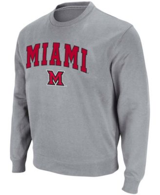 Men's Miami University RedHawks Arch Logo Crew Neck Sweatshirt