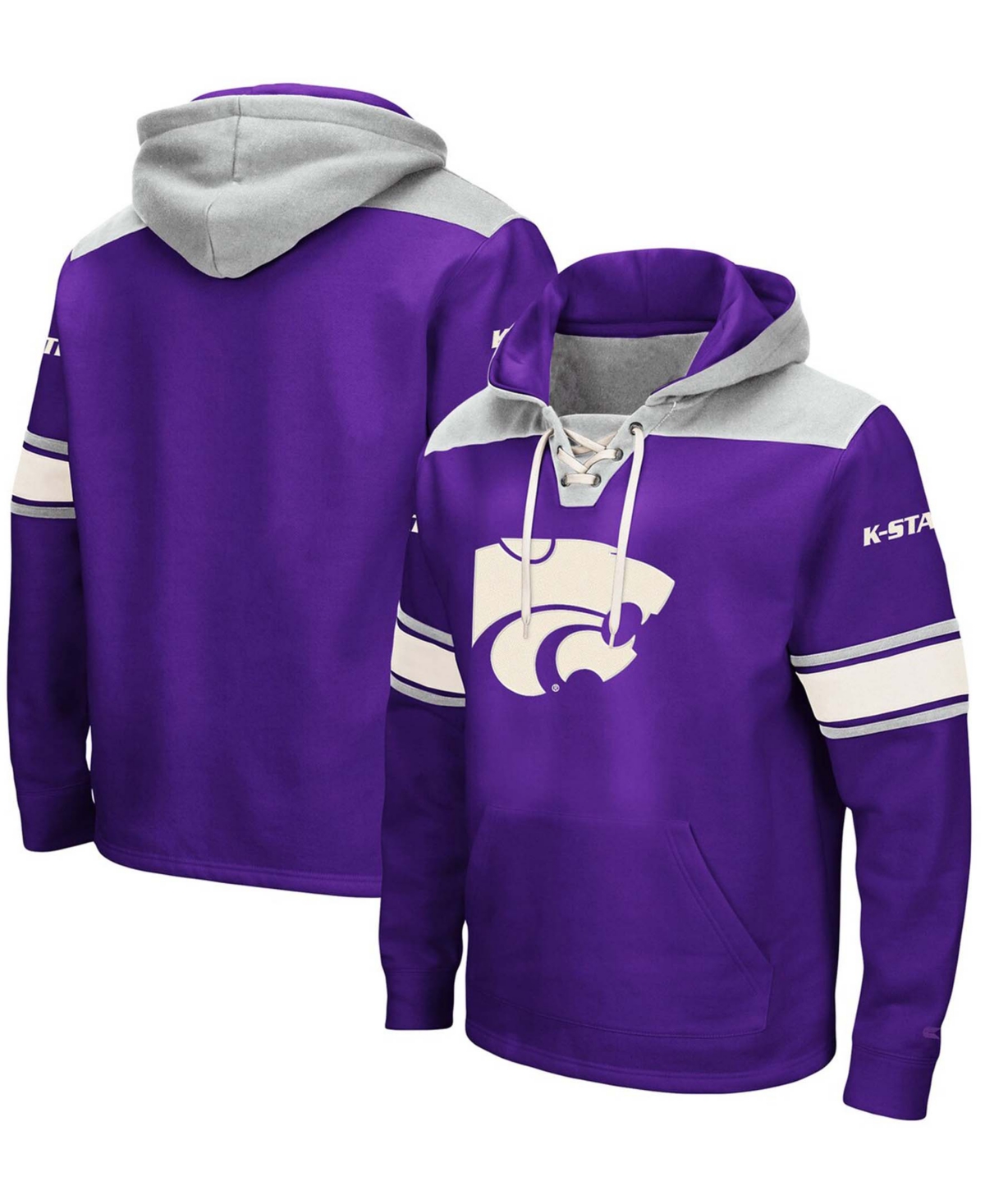 COLOSSEUM MEN'S COLOSSEUM PURPLE KANSAS STATE WILDCATS 2.0 LACE-UP LOGO PULLOVER HOODIE